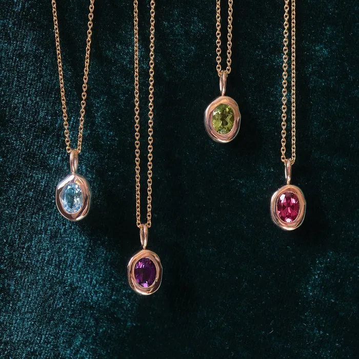 Necklaces COMMON ERA Molten Heirloom Pendant Blue Topaz