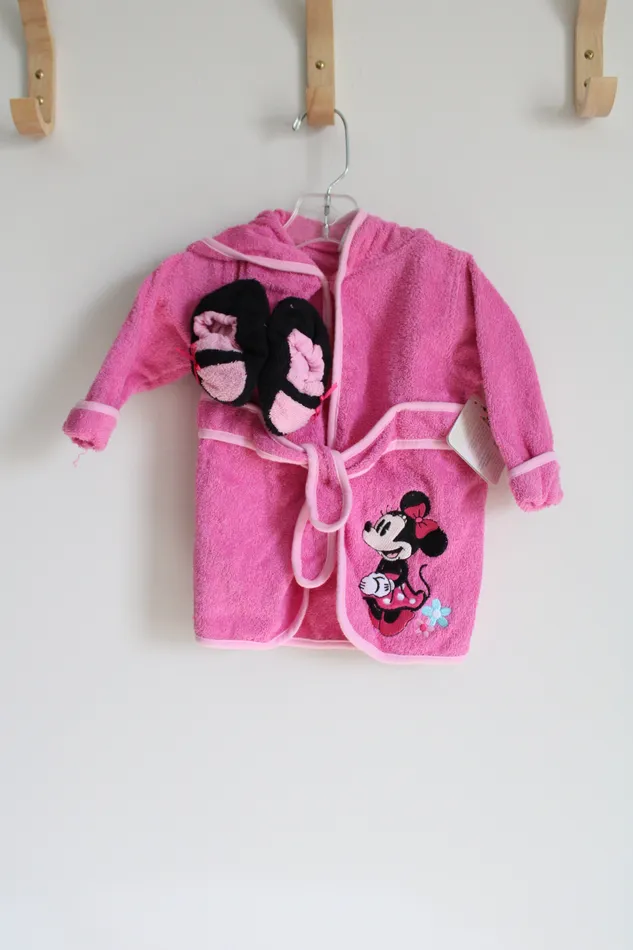 Necklaces Disney NEW Disney Baby Pink Terrycloth Robe Booties 09 MO