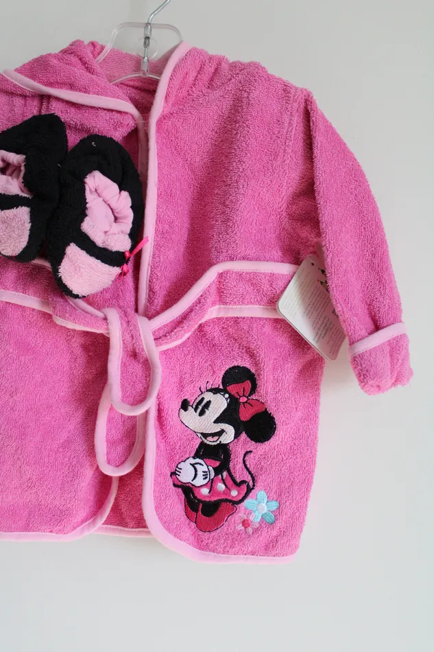 Necklaces Disney NEW Disney Baby Pink Terrycloth Robe Booties 09 MO