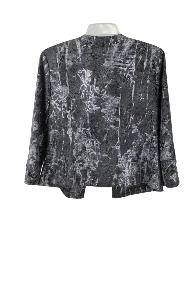 Necklaces Dressbarn Dresbarn Gray Patterned Light Jacket M