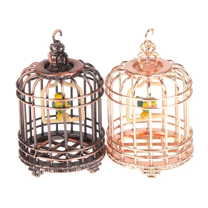 Necklaces DSERS Metal Birdcage with Parakeet Dollhouse Accessory 112 Scale