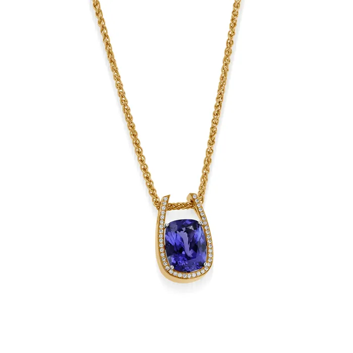Necklaces John Atencio Signature Tanzanite and Diamond Pedant Necklace Necklaces John Atencio Signature Tanzanite and Diamond Pedant Necklace