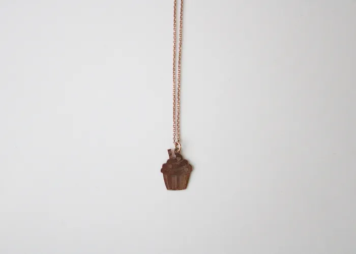 Necklaces Jubilee Thrift 925 Rose Gold Cupcake Necklace