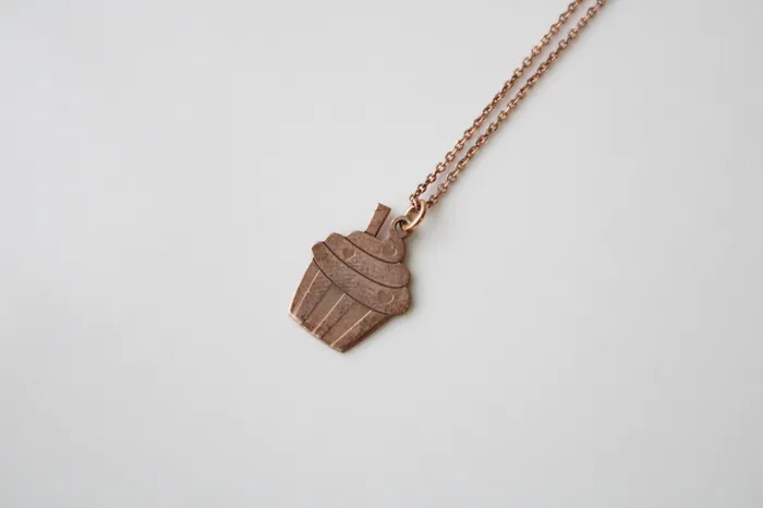 Necklaces Jubilee Thrift 925 Rose Gold Cupcake Necklace
