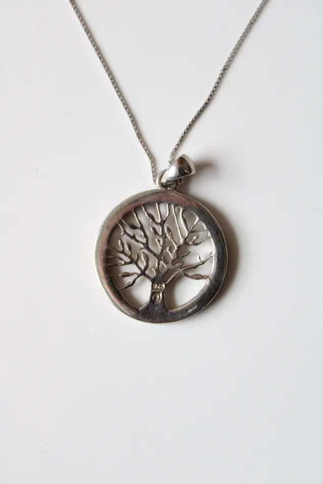 Necklaces Jubilee Thrift Blue Opal Tree Of Life Pendant Sterling Silver Necklace