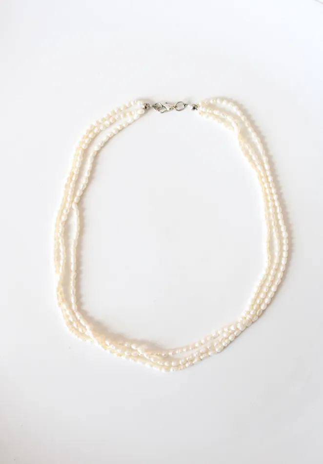 Necklaces Jubilee Thrift Layered 3 Strand Baroque Pearl Necklace