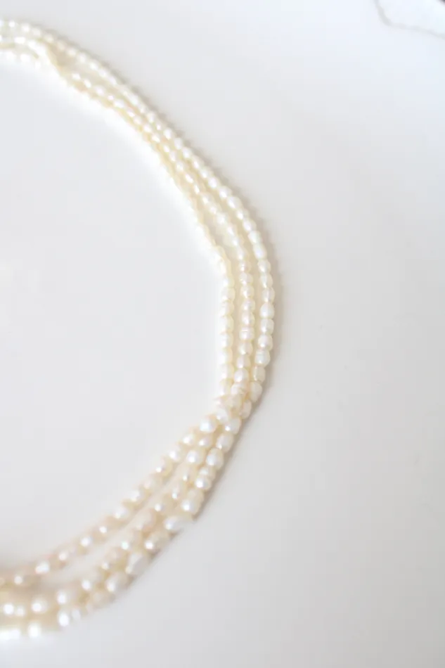 Necklaces Jubilee Thrift Layered 3 Strand Baroque Pearl Necklace