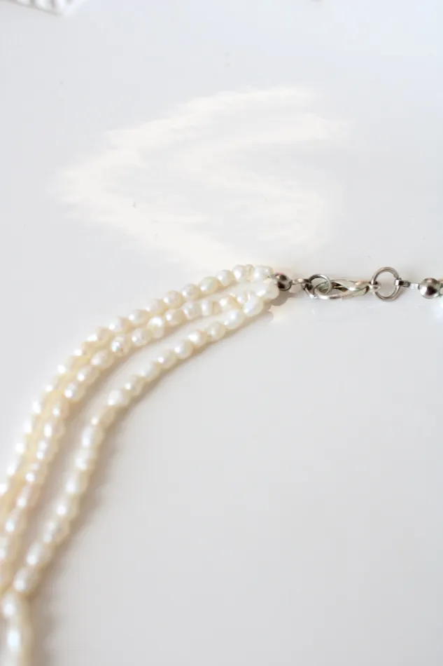 Necklaces Jubilee Thrift Layered 3 Strand Baroque Pearl Necklace