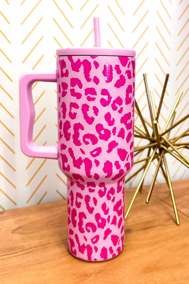 Necklaces Katydid 38oz Modern Light Pink Leopard Tumbler