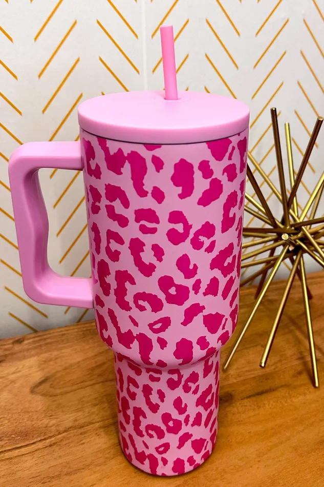 Necklaces Katydid 38oz Modern Light Pink Leopard Tumbler Necklaces Katydid 38oz Modern Light Pink Leopard Tumbler