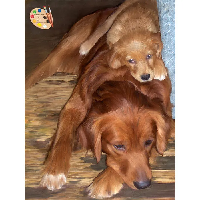 Necklaces Labrador Painting Father and Son Custom Painted Dog Portrait Portraits by NC Necklaces Labrador Painting Father and Son Custom Painted Dog Portrait Portraits by NC
