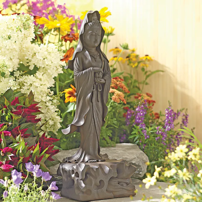 Necklaces Large Standing Garden Kuan Yin Statue Wesco