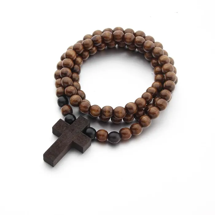 Necklaces Lords Guidance Mens Christian Necklace br Wooden Bead