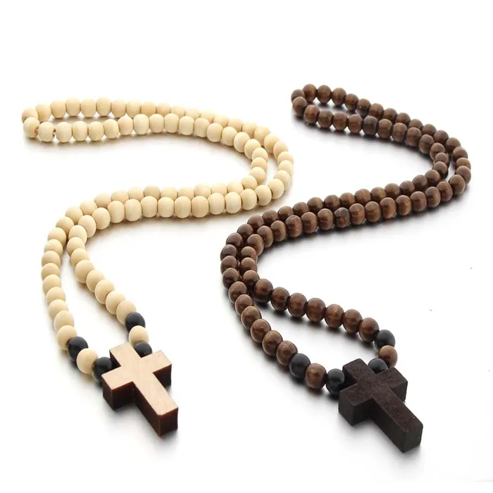 Necklaces Lords Guidance Mens Christian Necklace br Wooden Bead