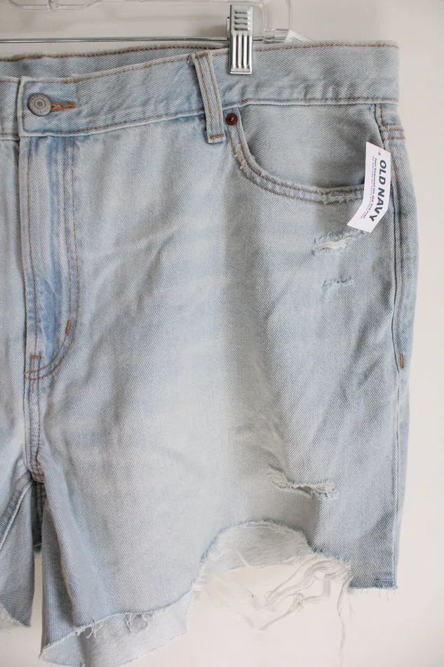 Necklaces Old Navy NEW Old Navy High Rise Slouchy Straight Light Wash Denim Shorts 20