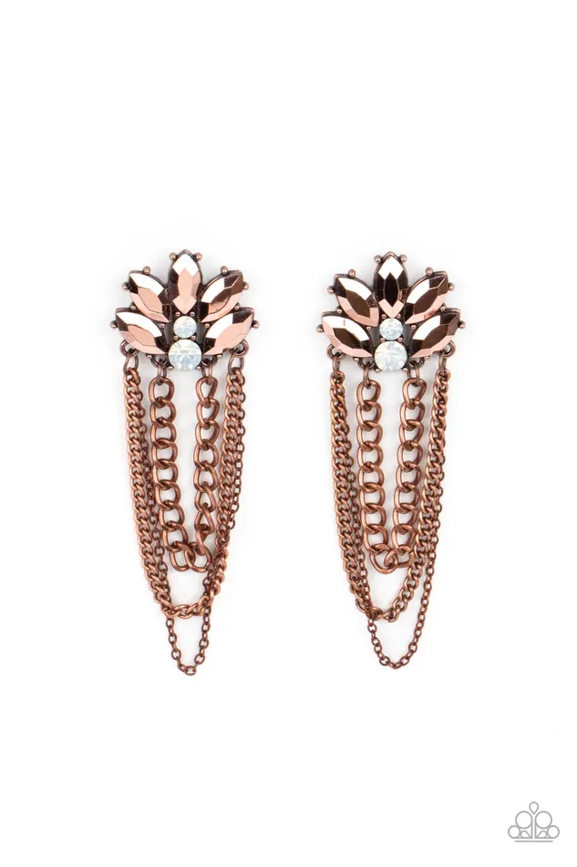 Necklaces Paparazzi Accessories Reach for the SKYSCRAPERS Copper