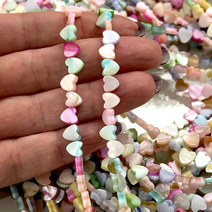 Necklaces Peppy Beads Mother Of Pearl Heart 6mm Beads Pastel Colored Horizontal Hole Hearts 60 Beads Strand Necklaces Peppy Beads Mother Of Pearl Heart 6mm Beads Pastel Colored Horizontal Hole Hearts 60 Beads Strand