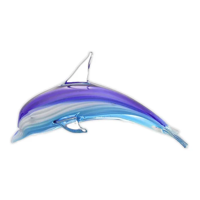 Necklaces SANPACIFICINTL San Pacific International Layered Blue Glass Dolphin Figurine Necklaces SANPACIFICINTL San Pacific International Layered Blue Glass Dolphin Figurine