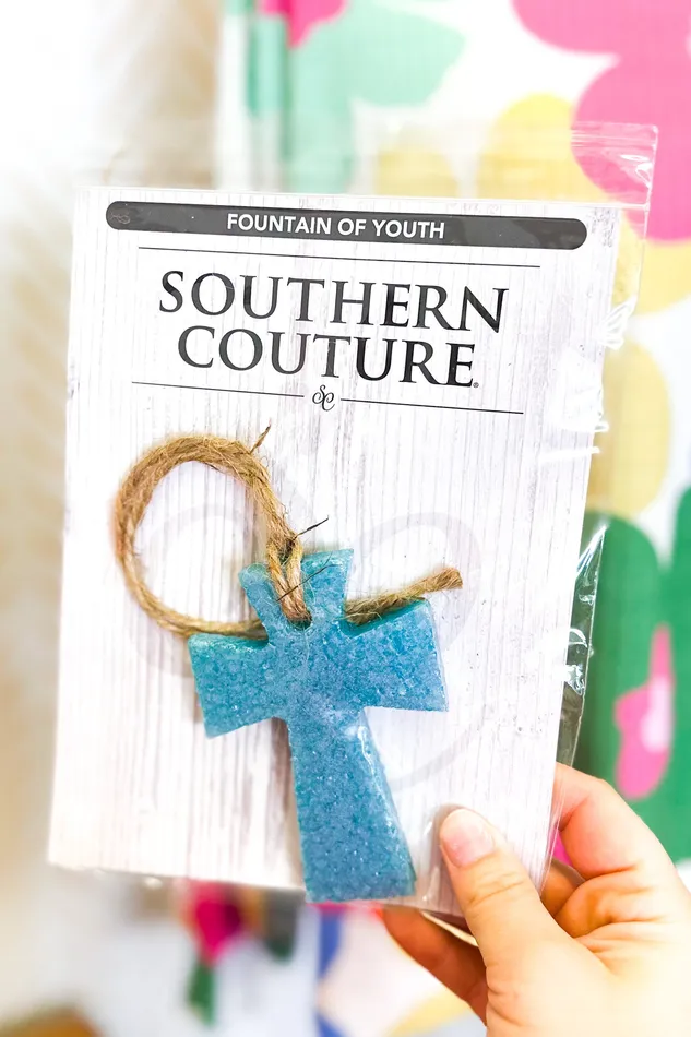 Necklaces Scentsations Cross Air Freshener Turquoise Southern Couture