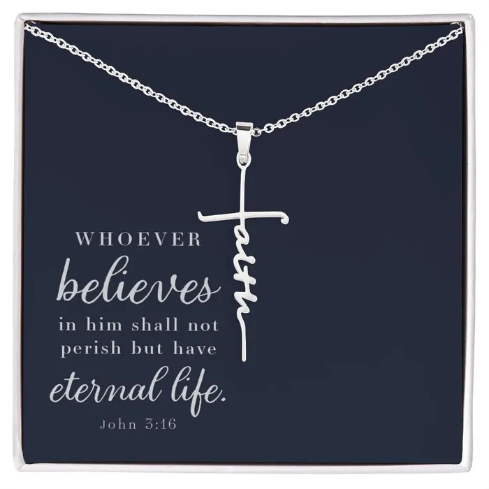 Necklaces ShineOn Fulfillment Faith Cross Necklace John 316
