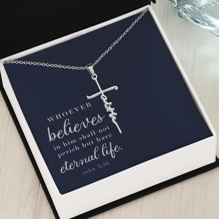 Necklaces ShineOn Fulfillment Faith Cross Necklace John 316