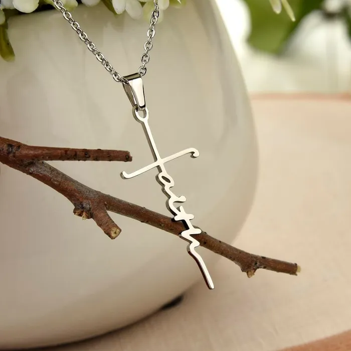 Necklaces ShineOn Fulfillment Faith Cross Necklace John 316