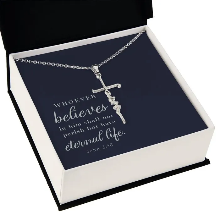 Necklaces ShineOn Fulfillment Faith Cross Necklace John 316