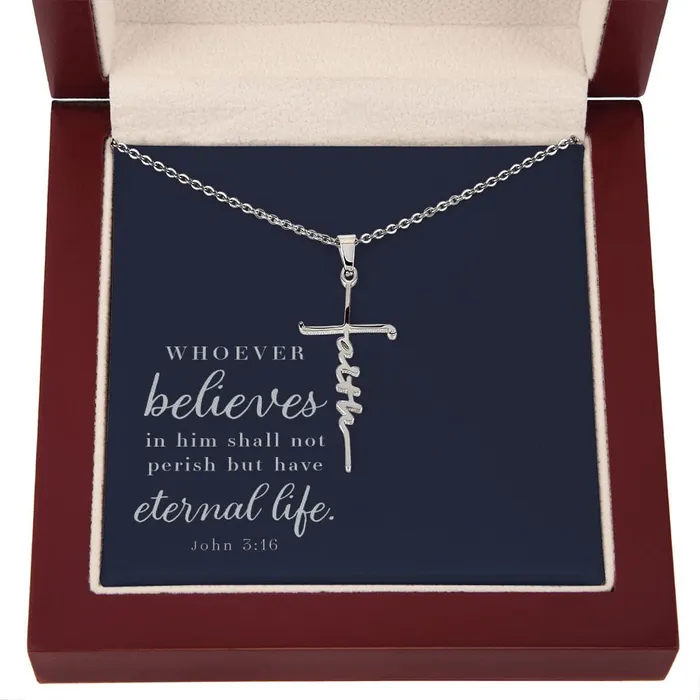 Necklaces ShineOn Fulfillment Faith Cross Necklace John 316