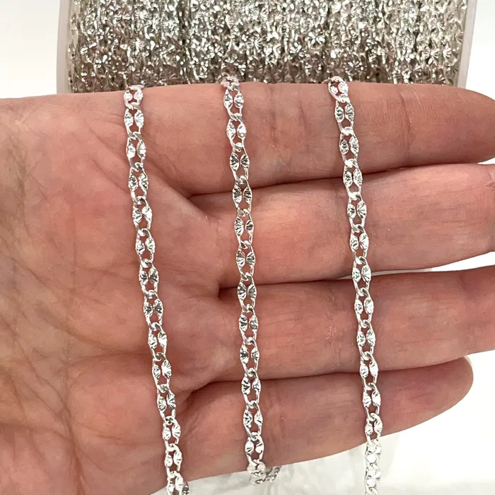 Necklaces Silver Plated Brass 3mm Soldered Chain 33 Feet 1 Meter Peppy Beads