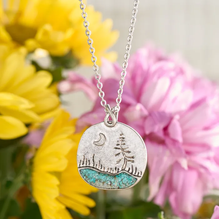 Necklaces Turquoise River Crescent Moon Necklace Chadds Ford Jewelry