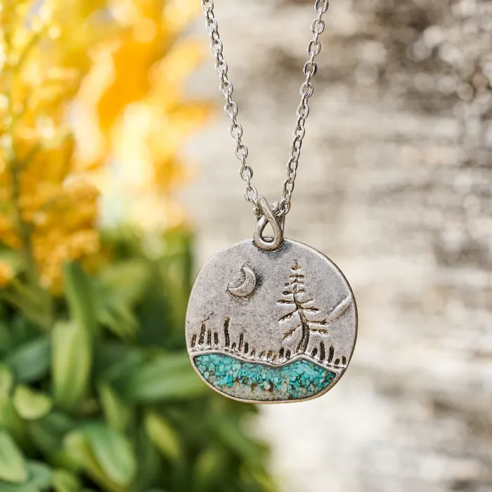 Necklaces Turquoise River Crescent Moon Necklace Chadds Ford Jewelry
