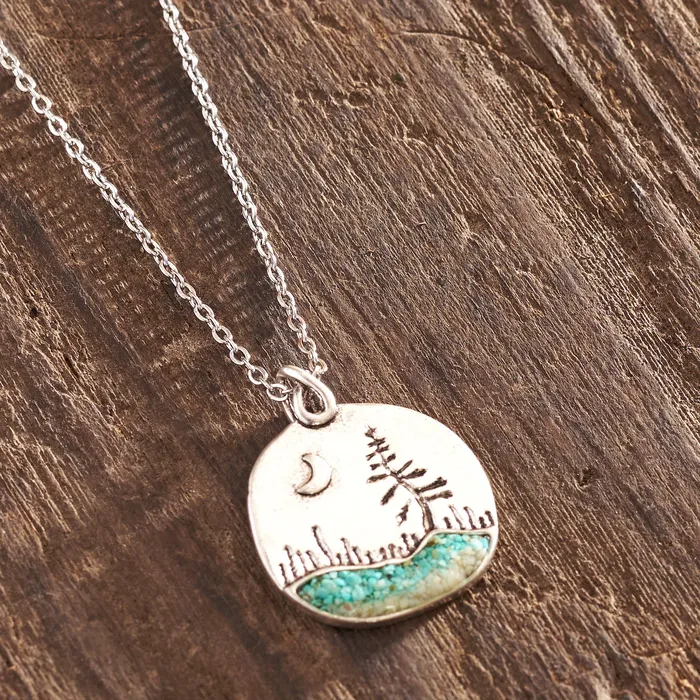 Necklaces Turquoise River Crescent Moon Necklace Chadds Ford Jewelry