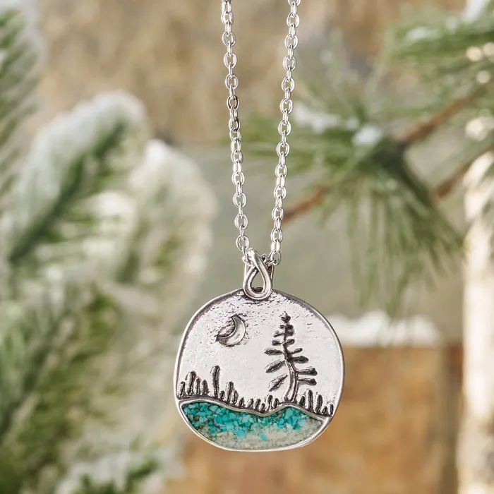 Necklaces Turquoise River Crescent Moon Necklace Chadds Ford Jewelry