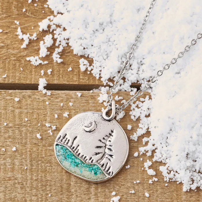 Necklaces Turquoise River Crescent Moon Necklace Chadds Ford Jewelry