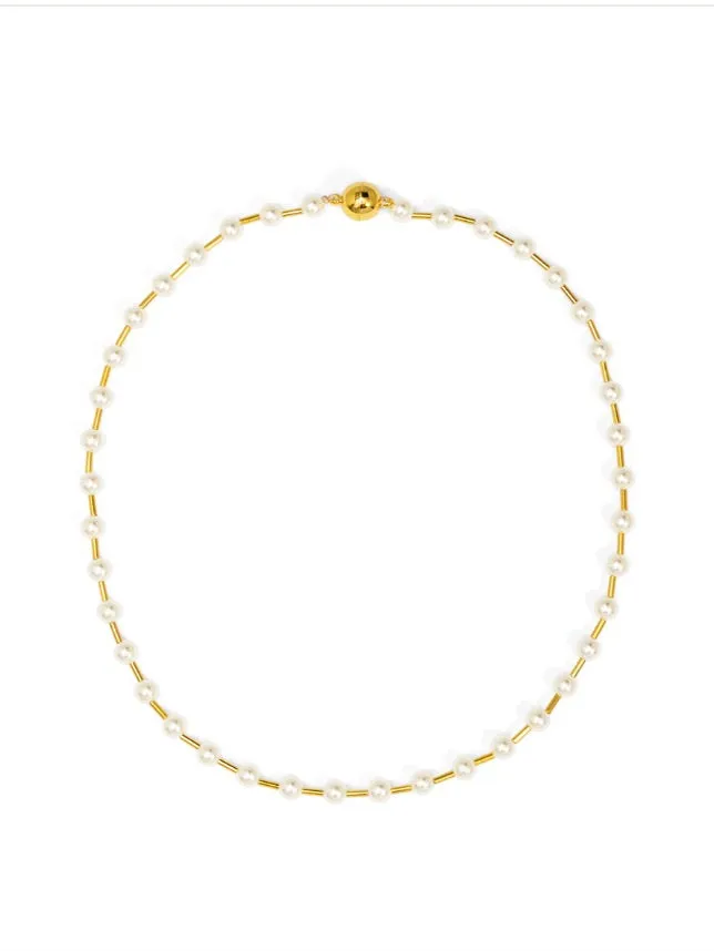 Necklaces Zenzii Pearl Spacer Necklace