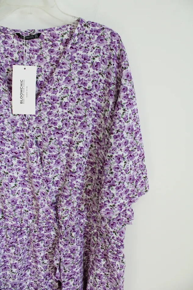 NEW Bloomchic Purple Floral Blouse 30 Bloomchic Rings
