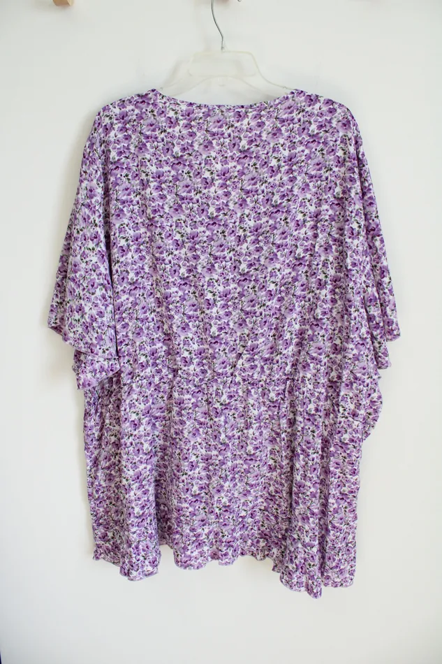 NEW Bloomchic Purple Floral Blouse 30 Bloomchic Rings