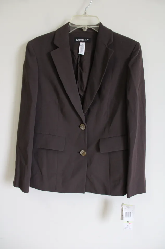 NEW Jones New York Brown Blazer 4 Petite Jones New York Earrings