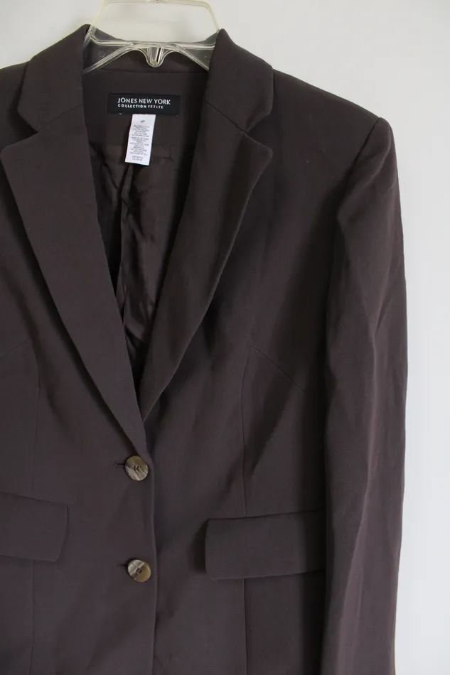 NEW Jones New York Brown Blazer 4 Petite Jones New York Earrings