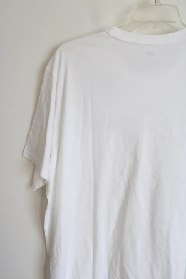 NEW Levis White Black Logo Relaxed Fit Tee XXL Levis Rings