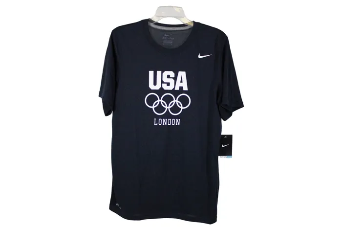 NEW Nike DriFit Navy Olympics Shirt S Nike Earrings