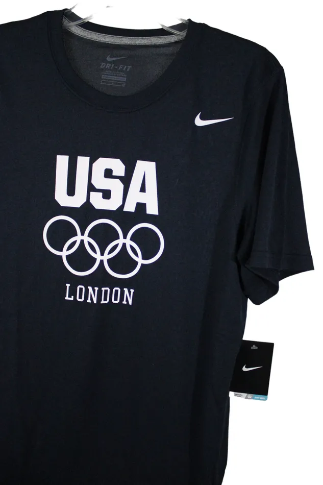NEW Nike DriFit Navy Olympics Shirt S Nike Earrings
