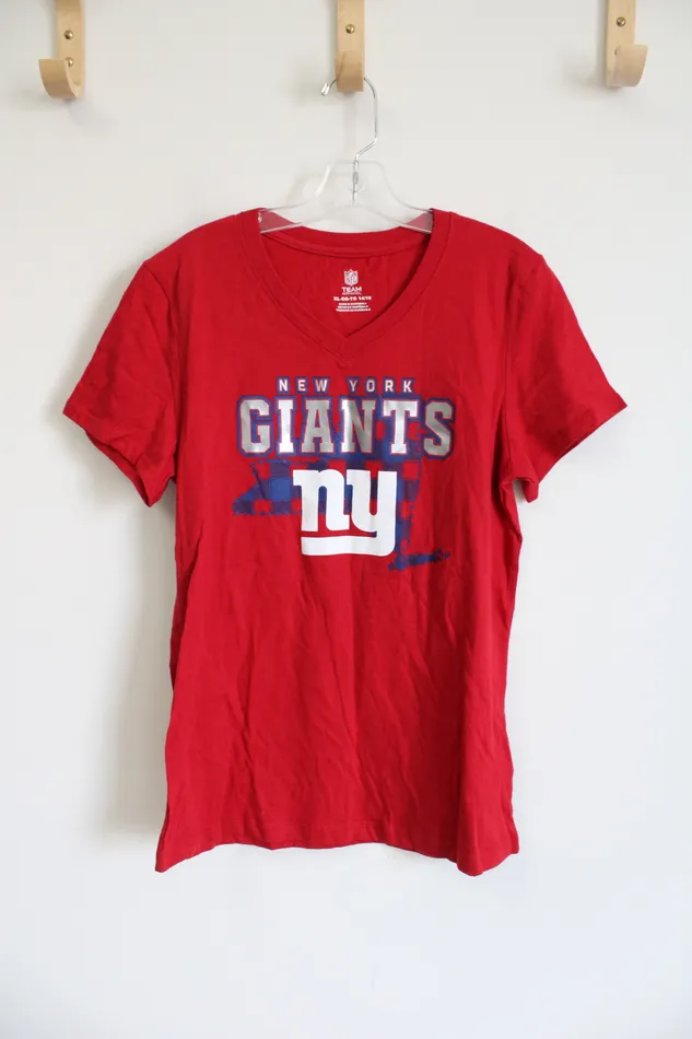 NFL Earrings NFL Team Apparel New York Giants Red Tee Youth XL 1416