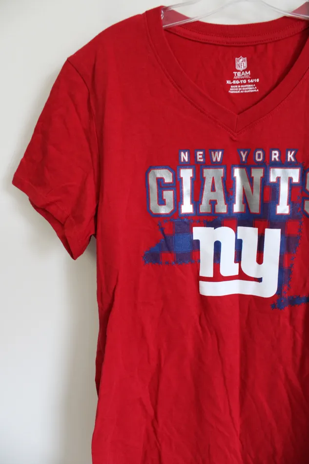 NFL Earrings NFL Team Apparel New York Giants Red Tee Youth XL 1416