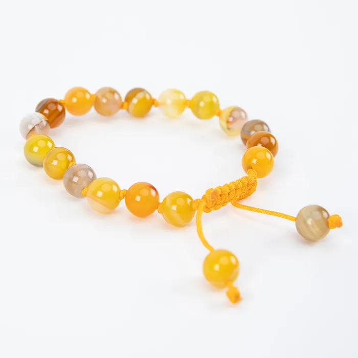 Nirvana Mala Bracelets Adjustable Yellow Agate Bracelet