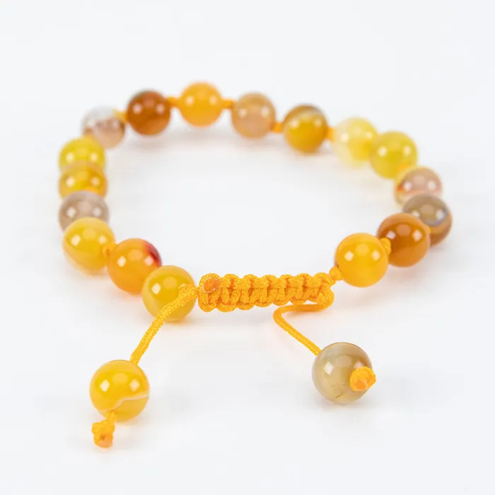 Nirvana Mala Bracelets Adjustable Yellow Agate Bracelet