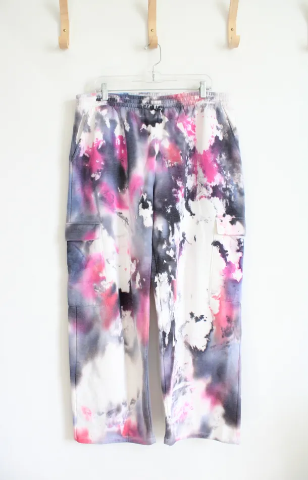 No Boundaries Gray Pink White TieDyed Sweatpants XXL No Boundaries Rings