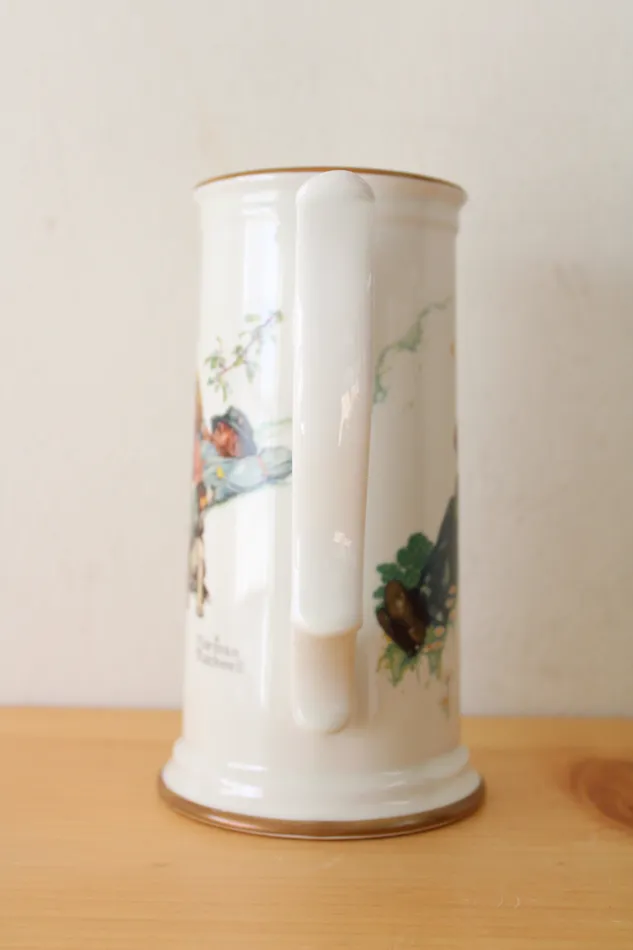 Norman Rockwell Gorham Fine China 1981 Limited Edition Stein Mug Gorham Earrings