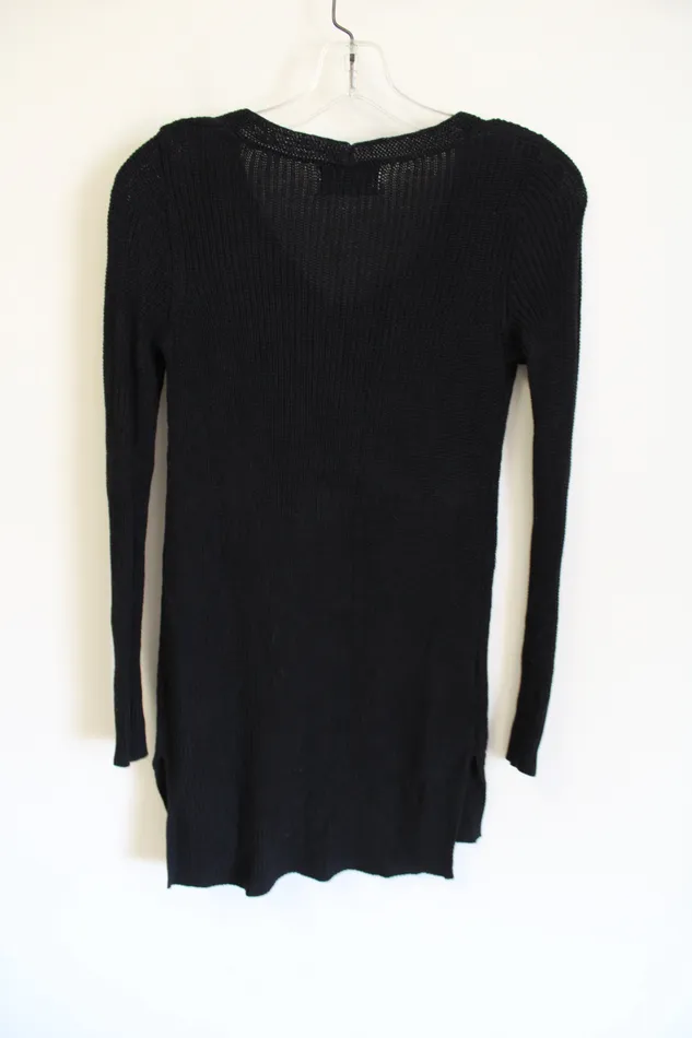 Old Navy Black Long Knit Sweater XS Old Navy Rings