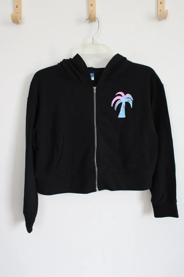 Old Navy Black Tropical Crop Hoodie Youth XL 1416 Old Navy Rings